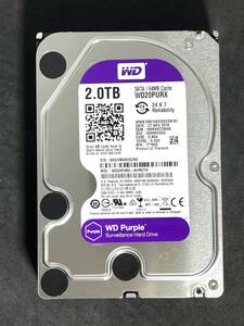 【送料無料】　★ 2TB ★　WD Purple / WD20PURX 【使用時間：44 ｈ】2016年製　稼働極少 3.5インチ内蔵HDD　Western Digital Purple　SATA