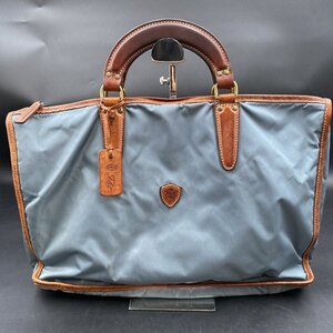 G0905J136 Felisi フェリージ ビジネスバッグ ブルー ナイロン×レザー メンズ ブリーフケース bag 書類鞄 A4 【中古】