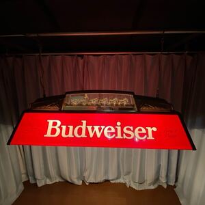 バドワイザー プールバーランプ ライト Busweiser BUDLIGHT　ビリヤード バドライト 吊り下げ 看板 照明 アメリカン ビンテージ