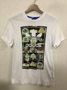 adidas アディダス　トレフォイル ロゴプリント　半袖Tシャツ　スポーツウェア　トレーニング　ストリート　メンズ　古着