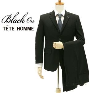 ★新品同様 ブラックオンテットオム 【BLACK on TETE HOMME】 上質ウール 3Bシングルスーツ ★