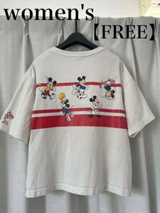 Disney ディズニー ミッキー ドナルド Tシャツ 半袖 レディース 白