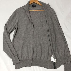 XXL/3Lサイズ◎美品◎ARMANI EXCHANGE ドライバーズニット ニットブルゾン アルマーニエクスチェンジ グレー メンズ EA7 ニット セーター