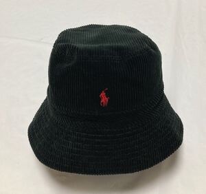 Polo Ralph Lauren コーデュロイハット L-XL バケハ 帽子 ポロ ラルフローレン ラルフ ハット 黒 ブラック