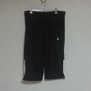 【adidas】アディダス ハーフパンツ 半ズボン ブラック系 黒無地 ワンポイントロゴ ラクチン リラックス メンズ サイズL/Y7055FF