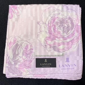 ★未使用★新品【LANVIN ランバン】大判＊ハンカチ（絹/シルク混）