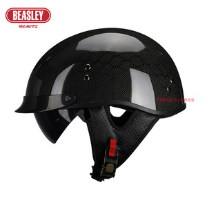 新入荷レトロカーボンファイバーオープンフェイスヘルメット、ハーレー ヘルメット半帽ヘルメット 男性と女性M -XXL 選択可