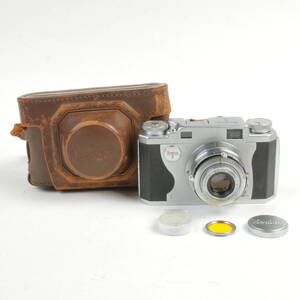 整備済美品 Konica Ⅱ B コニカⅡB 小西六 Konishiroku Hexer 50mm f2.8 ケース イエローフィルター付き （管0206