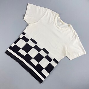 COMME des GARCONS コムデギャルソン チェッカー切替Tシャツ 半袖カットソー トップス レディース 白 ホワイト サイズM*SC1672