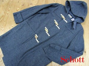 ★ショット SCHOTT★メンズ ウールメルトン ダッフルコート グレー★R61117005B