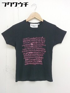 ◇ UNITED ARROWS ユナイテッドアローズ プリント 半袖 Tシャツ カットソー サイズ38 ブラック レディース