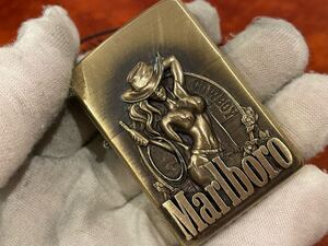 1円 ZIPPO ライター マルボロ Marlboroジッポ Zippoオイルライター真鍮製 中古品 喫煙グッズ ジッポー 火花確認済R60535