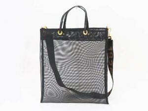 ◇【FENDI フェンディ】ヴィンテージ メッシュ 2WAYトートバッグ ブラック