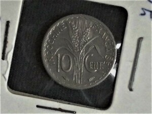 《仏領インドシナ》◆10CENTIME(10セント)◆ニッケル貨■1940年