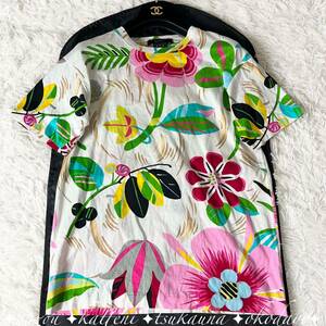 GUCCI グッチ トムフォード期 ヴィンテージロゴ 花柄 総柄 フラワープリント Tシャツ 半袖 コットン ブランドロゴ 白 ホワイト S