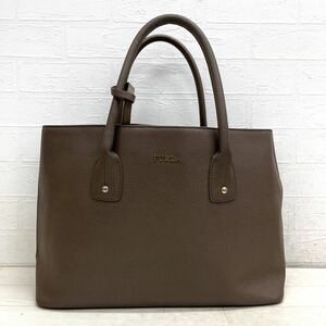 1559◎ イタリア製 FURLA フルラ バッグ 鞄 ハンド ショルダー 2way ワンポイント ロゴ カジュアル ブラウン レディース