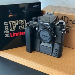 ●【超希少】未使用 Nikon ニコン F3 リミテッド 本体 ＋ MD-4 モータードライブ/フィルムカメラ/箱付き/動作確認済み/限定/報道用モデル