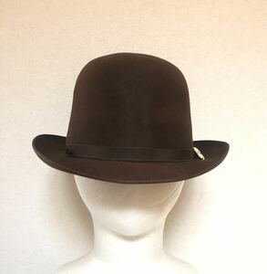 Borsalino fratelli vigano 80s ハット ブラウン 帽子 ビンテージ bowler hat vintage 5 1/2 ボルサリーノ