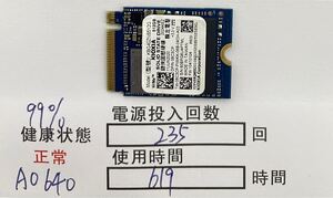 A0640/中古品/NVME 2230 SSD/KIOXIA/512GB/動作確認済み/返品返金対応/納品書発行可(商品説明文ご確認下さい)