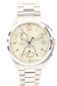 HAMILTON ハミルトン Khaki カーキ H765120 クロノグラフ クォーツ デイト メンズ 腕時計 稼働品 2081-HA