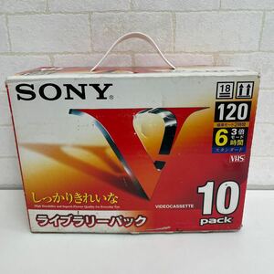 Y1311249SONY 録画用VHSカセットテープ標準2時間(120分) 3倍モード6時間(360分) スタンダード 10T120VL 10巻 未開封　外箱劣化あり