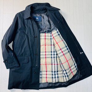 美品/Mサイズ★バーバリー/BURBERRY ダウンライナー 2way ステンカラー コート ジャケット ノバチェック ロゴ刻印釦 メンズ 黒