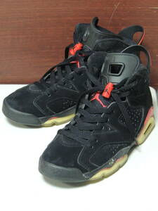 ★09年製 25.5cm ジャンク現状 NIKE AIR JORDAN 6 RETRO ナイキ エアジョーダン6 レトロ BLACK VARSITY RED 384664-061 黒 赤 ブルズカラー