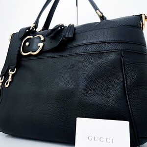 1円■未使用級■最高級ライン■定価30万■GUCCI グッチ 2way インターロッキング トートバッグ ビジネス A4 メンズ レディース ブラック 黒