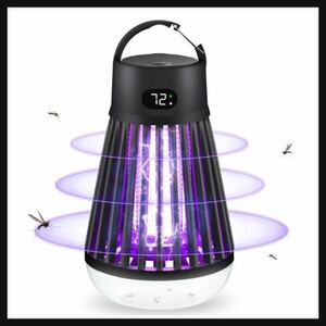 【開封のみ、訳有】 DeliToo★ 電撃殺虫器 【電撃殺虫灯・LEDランプ2in1】 捕虫器 電気蚊取り器 usb充電式 殺虫灯 誘虫灯 UV光源吸引式