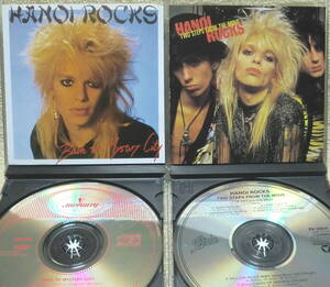 送料230円●CD2枚で ハノイ・ロックス Hanoi Rocks 日本盤Back to Mystery City＋US盤Two Steps from the Movie 歌詞掲載 CCRのカヴァーも