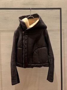 rick owens leather jacket レザージャケット　フード　リックオウエンス ムートン　パーカー