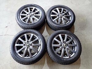 YS9961【送料無料155/65R14】N-BOX スペーシア ワゴンR タントなどにも ブリヂストン 中古スタッドレスセット■14×4.5J 100/4H ET43■