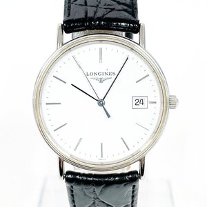 【1円スタート】LONGINES ロンジン L4.720.4 SS×革ベルト ホワイト文字盤 クオーツ ボーイズ腕時計 ジャンク 330886