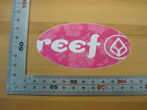 新品REEF (リーフ)ステッカー（レディースロゴ＆マーク）ピンク（小）