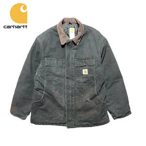 90S 00S USA 古着 カーハート Carhartt トラディショナルコート ワークジャケット ダックコットン ブラック AK0211