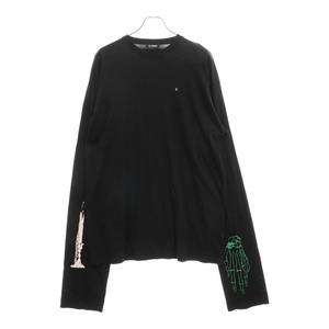 RAF SIMONS ラフシモンズ Skeleton Hand LHP スケルトン ハンド エルエイチピー カットソー 長袖Tシャツ ブラック 918423