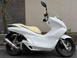 【中古】ホンダ PCX 150 KF12 2014年式 ホワイト ゴムグリップ メッキレバー エナメルシート ヨシムラマフラー HONDA 直接引き取り可