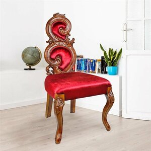 優雅な曲線のルネッサンス・アクセント・チェア彫刻椅子レプリカホームデコレーション家具オブジェホームリビング書斎輸入品