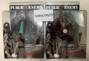 新品 パブリックエナミー Public Enemy フレイヴァーフレイヴ & チャックD フィギュア人形 ヒップホップChuck D Flavor Flav Figure メズコ