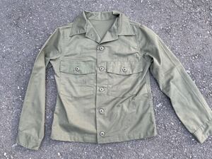 古着 長袖 ミリタリー ジャケット 90s USユーティリティーシャツ 緑 グリーン BDU アメリカ軍　米軍　ビンテージ ワークシャツ