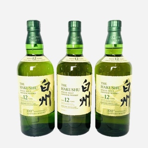 【宮城県限定発送】未開栓 SUNTORY サントリー 白州 12年 3本セット 100周年記念ラベル シングルモルト 700ml 43% ウイスキー