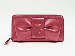 ◇【LANVIN COLLECTION ランバンコレクション】リボン ラウンドファスナー長財布