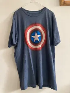 Ｔシャツ US古着 MARVEL キャプテン・アメリカ　 ネイビー L