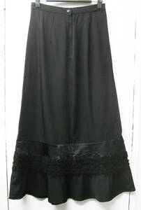 コムデギャルソン トリコ 2001 装飾付き ロング スカート M （ アーカイブ tricot COMME des GARCONS AD2001 WOOL LONG SKIRT BLACK M 