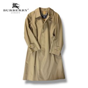 【美品】BURBERRY Burberrys バーバリー コットン ステンカラーコート トレンチ ロング コート ノバチェック ベージュ 46 short 英国製