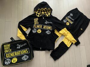 ◆新品◆24karats セットアップスウェットジャージ Sサイズ ブラック×イエロー EXILE 3代目JSB GENERATIONS