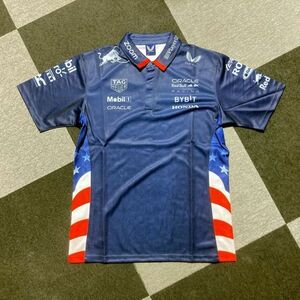 BFセール!!【Lサイズ 】新品未使用 ORACLE RedBull Racing USAレプリカ ポロシャツ Max フェルスタッペン ペレス 【送料無料】