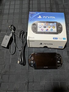 1円スタート　現状品　ジャンク　ゲーム機本体　SONY　PS Vita PCH-2000 初期化済み　 ブラック　 PlayStation　箱　ケーブル