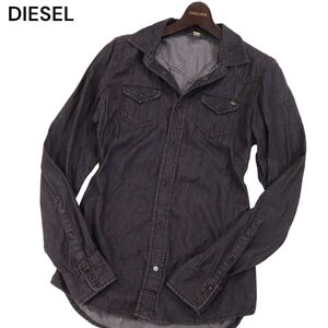 DIESEL ディーゼル 通年 長袖 スリム ウエスタン デニム シャツ Sz.S　メンズ　I4T02226_7#C