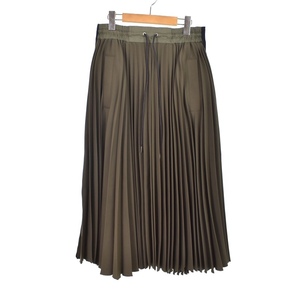 未使用品 サカイ sacai 24SS Technical Jersey Skirt テクニカルジャージースカート ロング 2 カーキ 24-07392 レディース